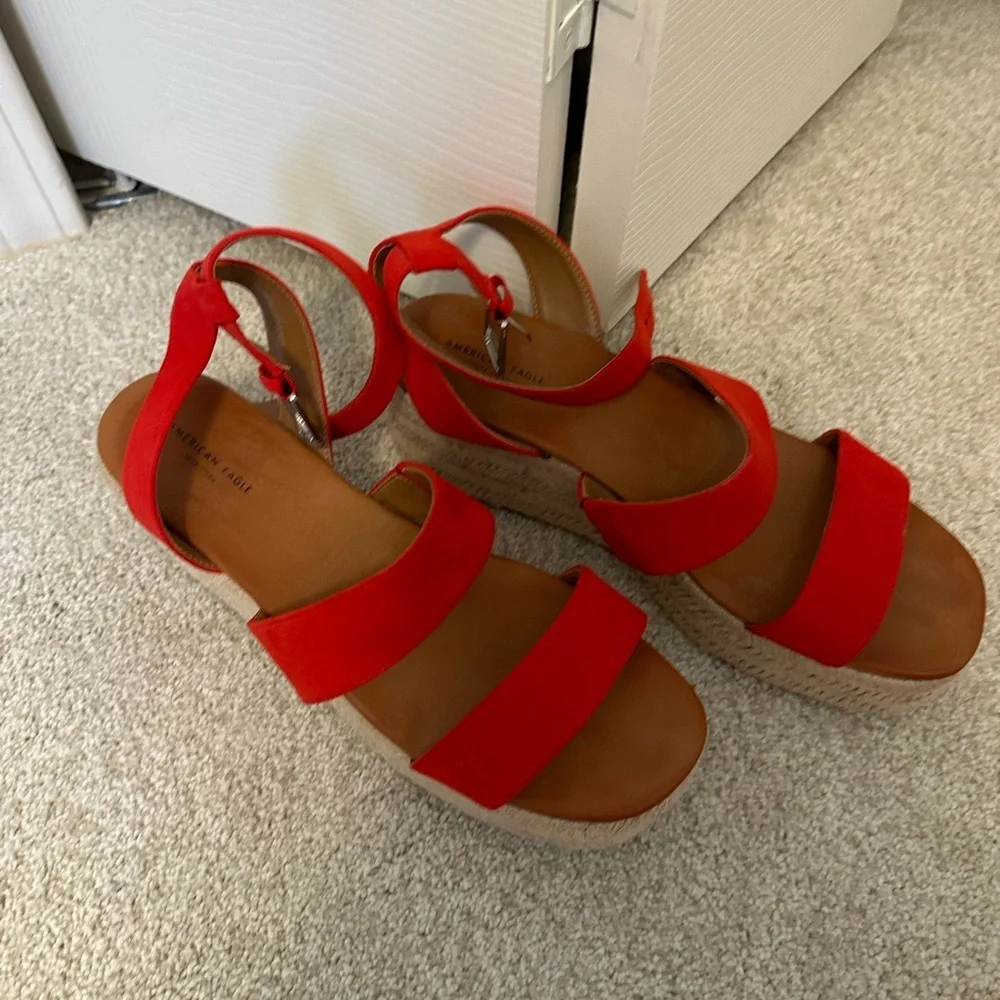 American Eagle Red Espadrille Sandals